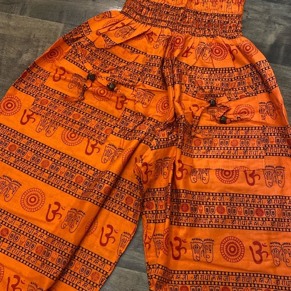 100% cotton India Imported Boho Harem leg pants/ jumpsuit - Picture 3 of 5